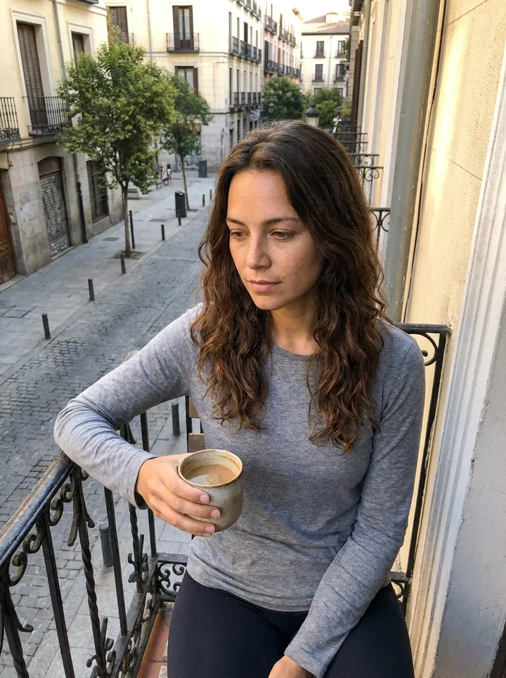 Café sur le balcon